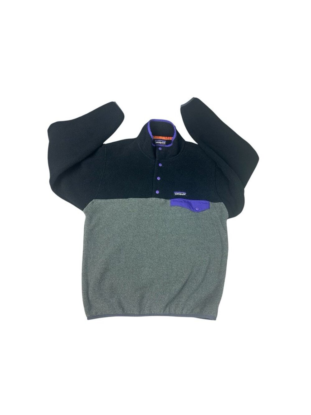Patagonia Synchilla Snap-T Pullover Men's XS  Black Grey Purple 25450 FA18
